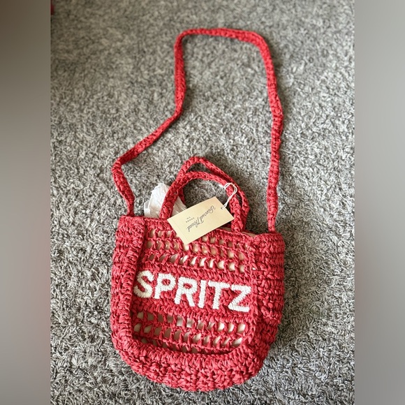 Universal Thread Handbags - Universal Thread Holiday Red SPRITZ Mini Paper Straw Tote Hand Bag NWT